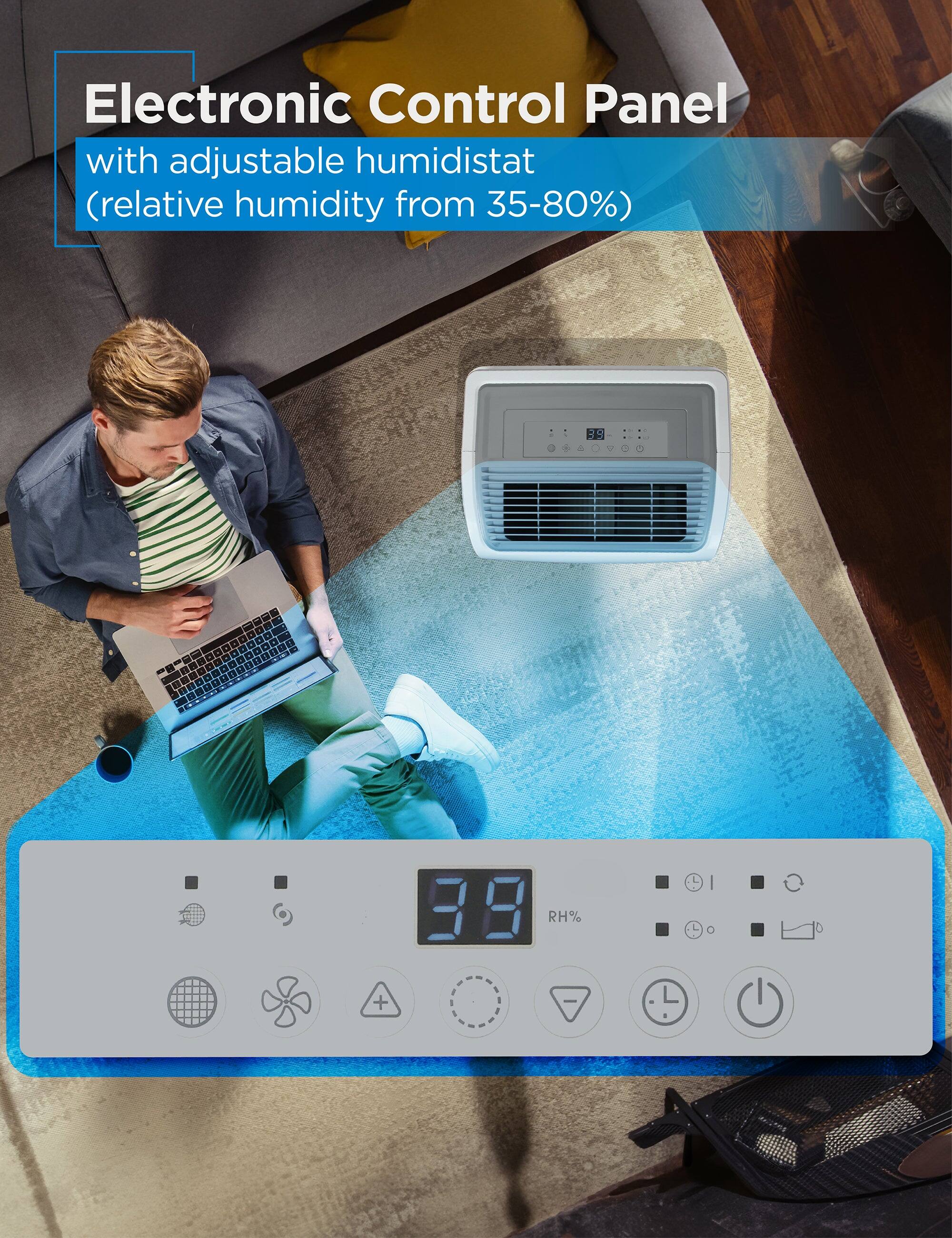 Electronic Control Panel with adjustable humidistat (relative humidity from 35-80%) 39 RH%