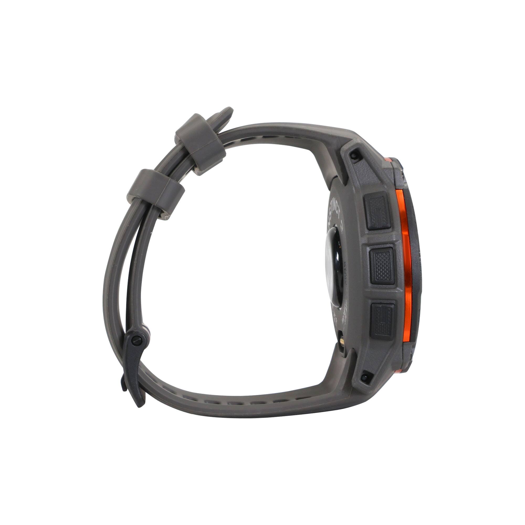 Back. Garmin - Garmin Instinct 3 Solar Rugged Outdoor GPS Smartwatch - 50mm, Silicone Band (Charcoal) with USB Plug and Cleaning Cloth - Charcoal.