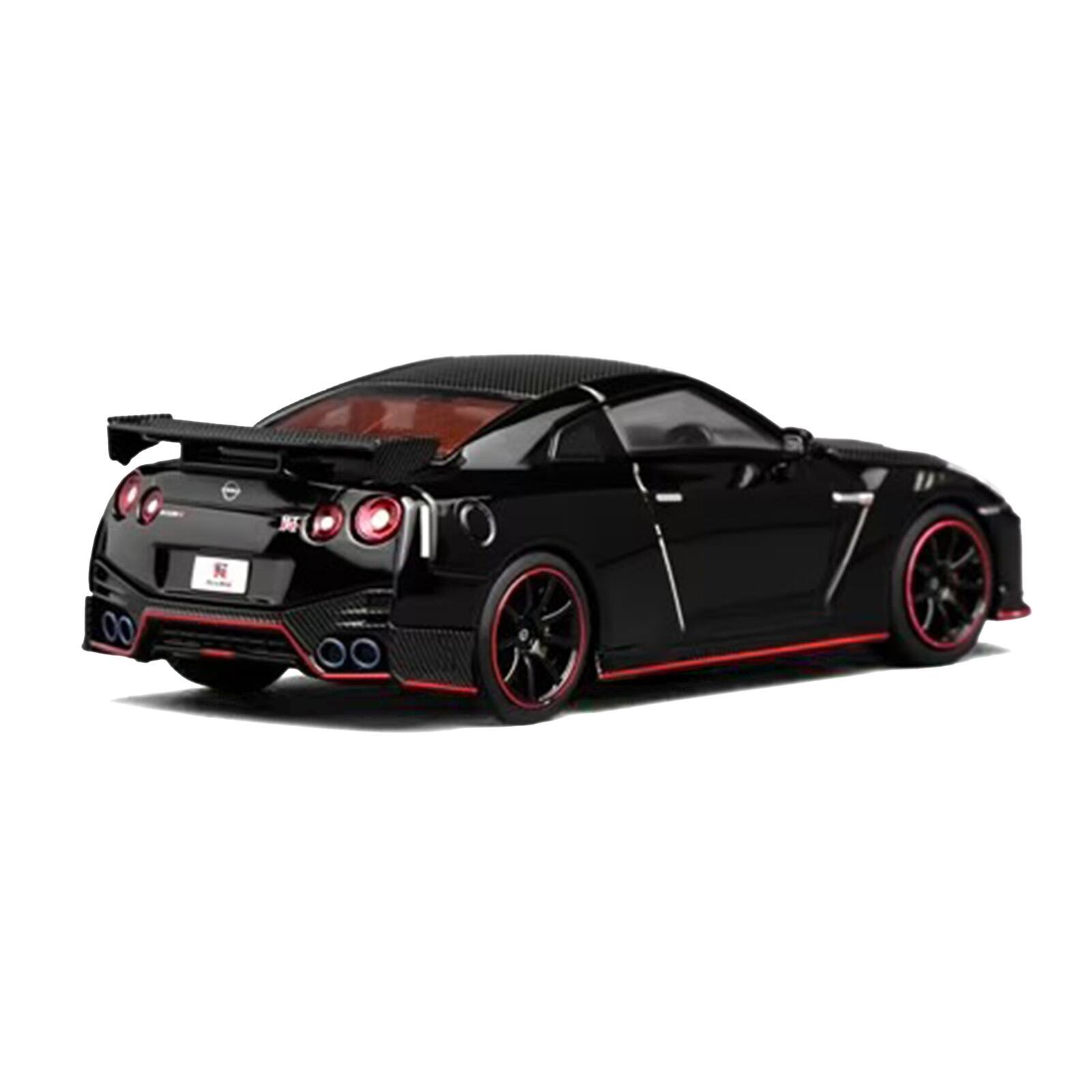 Alt View 2. MotorHelix - 2022 Nissan GT-R Nismo (R35) RHD Meteor Flake Black Pearl with Carbon Hood and Top 1/64 Diecast Model Car by MotorHelix.