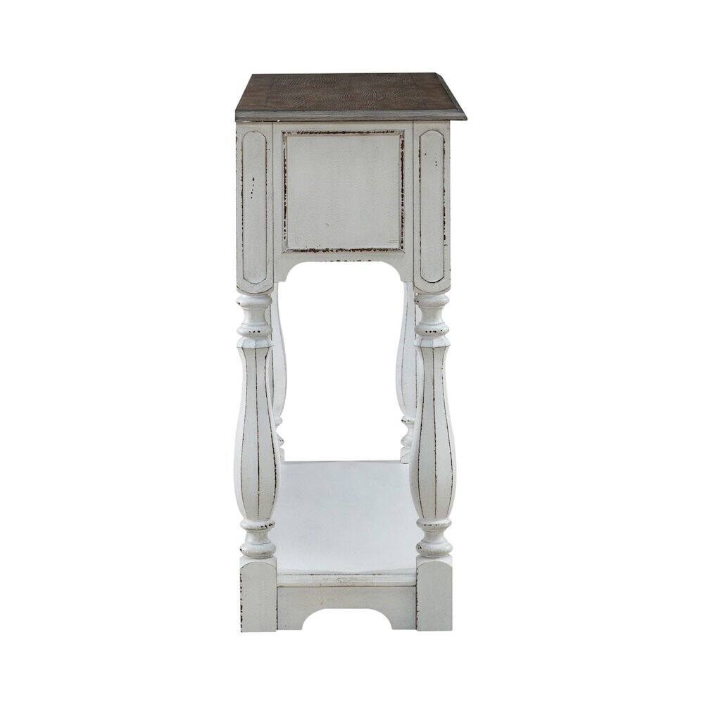 Back. Liberty Furniture Industries - Manor 42 Inch Hall Console Table Storage - Antique White & Weathered Bark - Antique White & Weathered Bark.