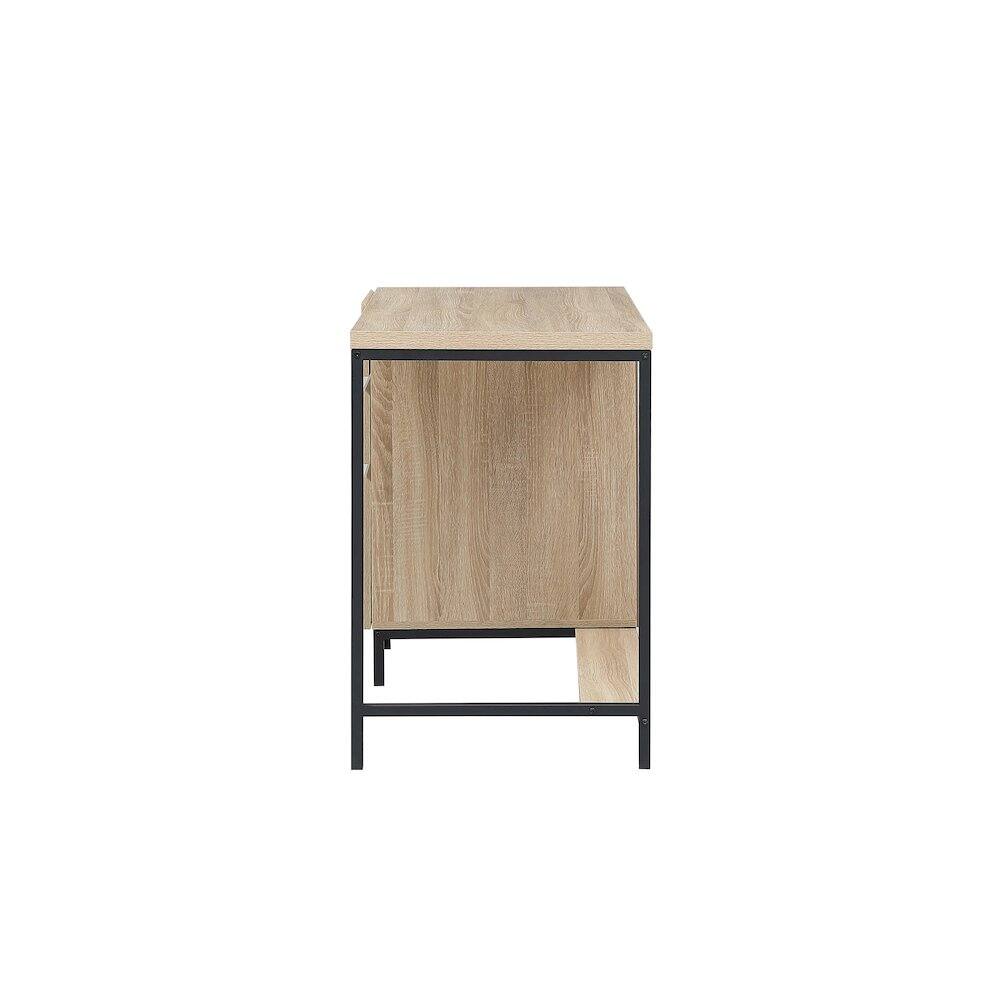 Back. Elegant Decor - Emerson 42 inch Desk in Mango Wood - Mango Wood And Black.