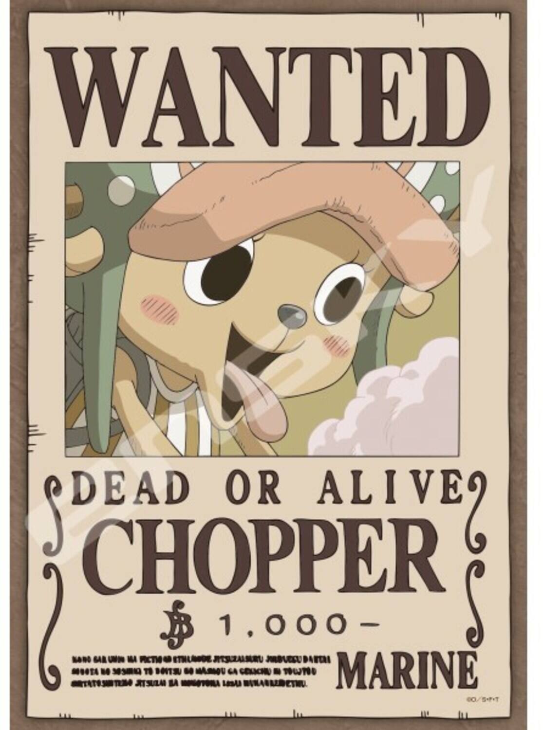 WANTED  
DEAD OR ALIVE  
CHOPPER  
1,000  
MARINE