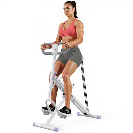 Front. MERACH - MERACH Squat Assist Trainer Foldable Squat Rider Machine for Glutes and Quads with 3 Tension Bands - Purple.