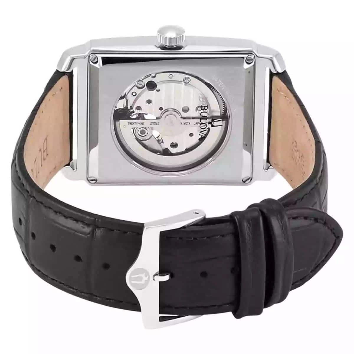 Bulova Sutton 21 Jewels Automatic 96A269 Mens Watch Open Heart 