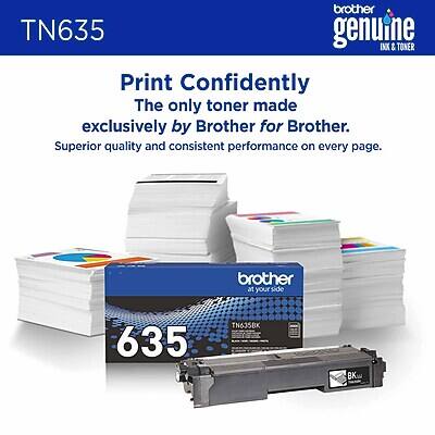 TN635  
Print Confidently  
The only toner made exclusively by Brother for Brother.  
Superior quality and consistent performance on every page.  
brother at your side  
635 TN635BK BK