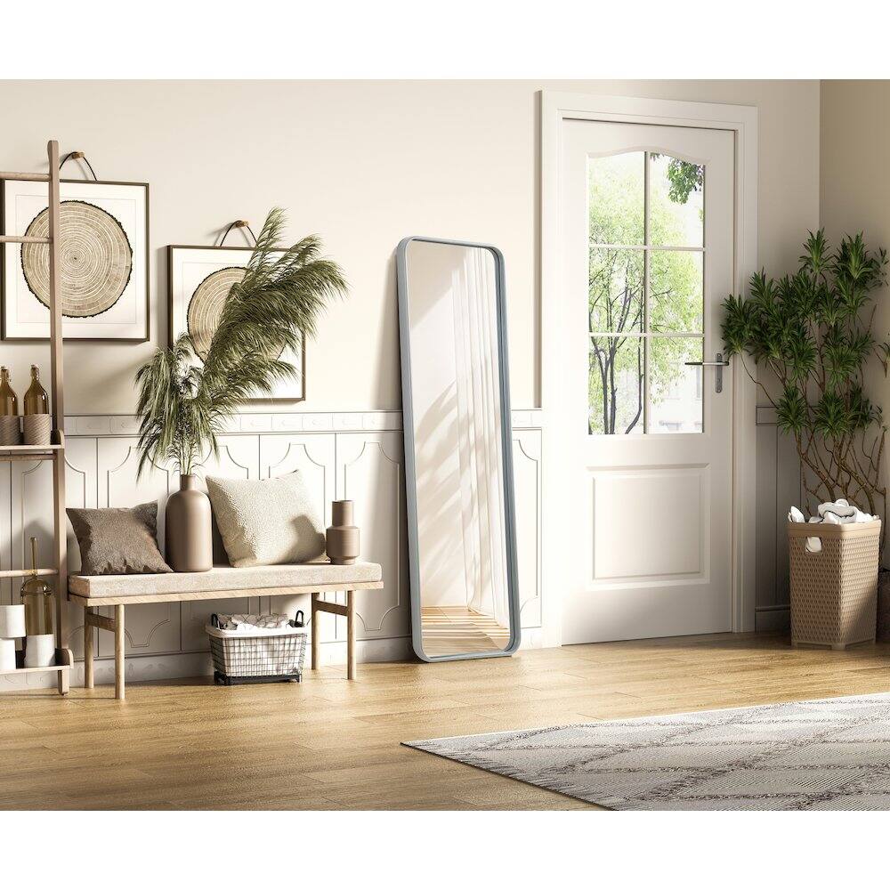 Alt View 6. Elegant Decor - Contour Metal Rectangle Mirror 18x60 in Silver - Silver.