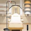 Front. young master - Half Moon Lash Light, 24W 1500LM Dimmable LED Floor Lamp with Adjustable Height, 4 Color Modes, Phone Holder & 2 Trays - Black.