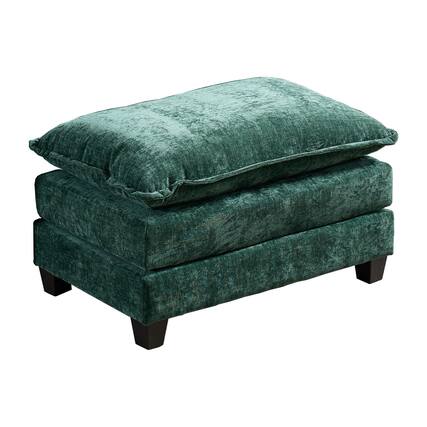 Front. GOODSILO - Modular Sofa Ottoman with Adjustable Backrest and Double Layer Cushion for Modern Living Spaces - Green.