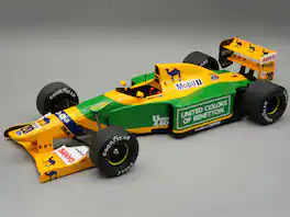 Benetton B192 #20 Martin Brundle 3rd Place F1 "British GP" (1992) "Mythos Series" with Case 1/18 Model Car by Tecnomodel
