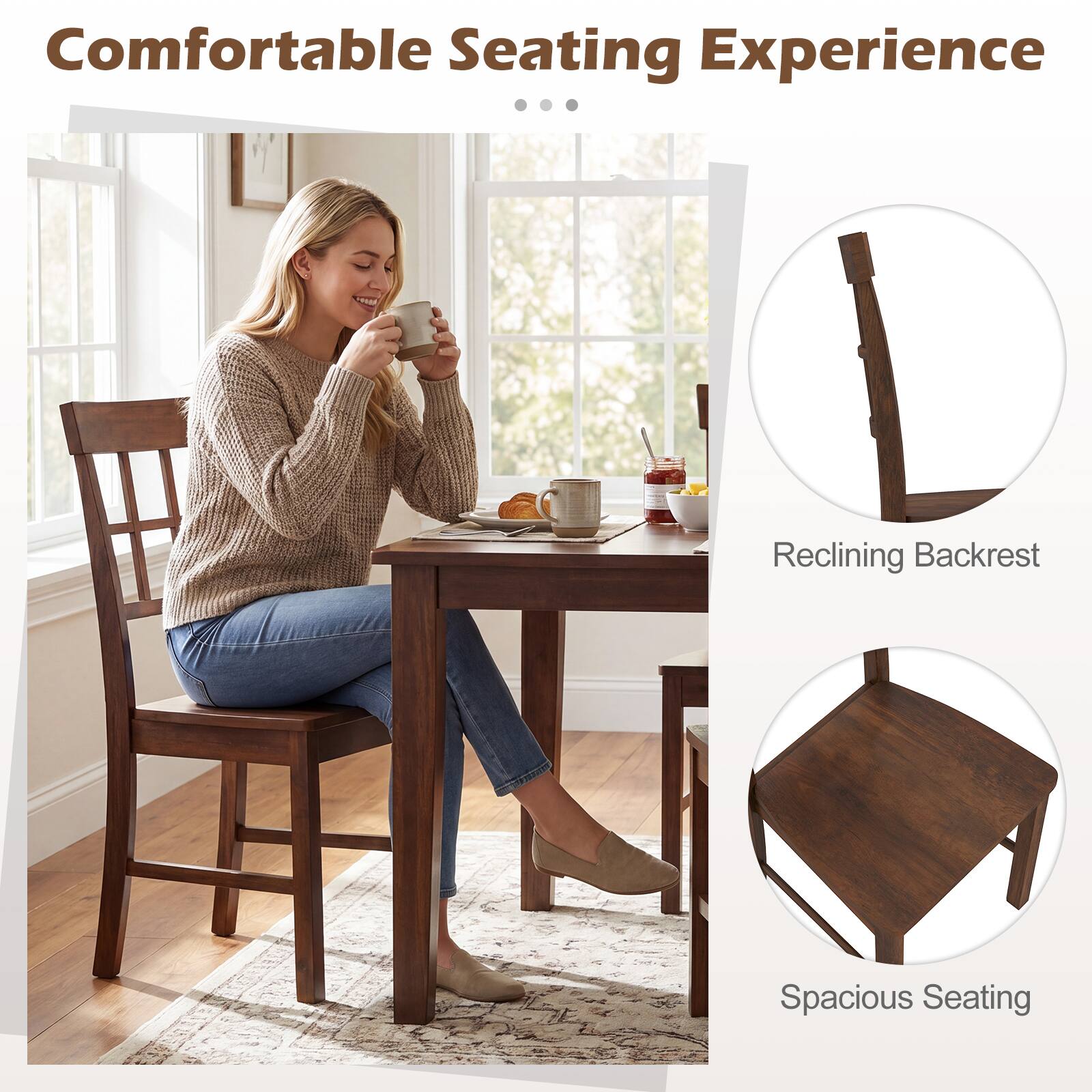 Comfortable Seating Experience

- Reclining Backrest
- Spacious Seating