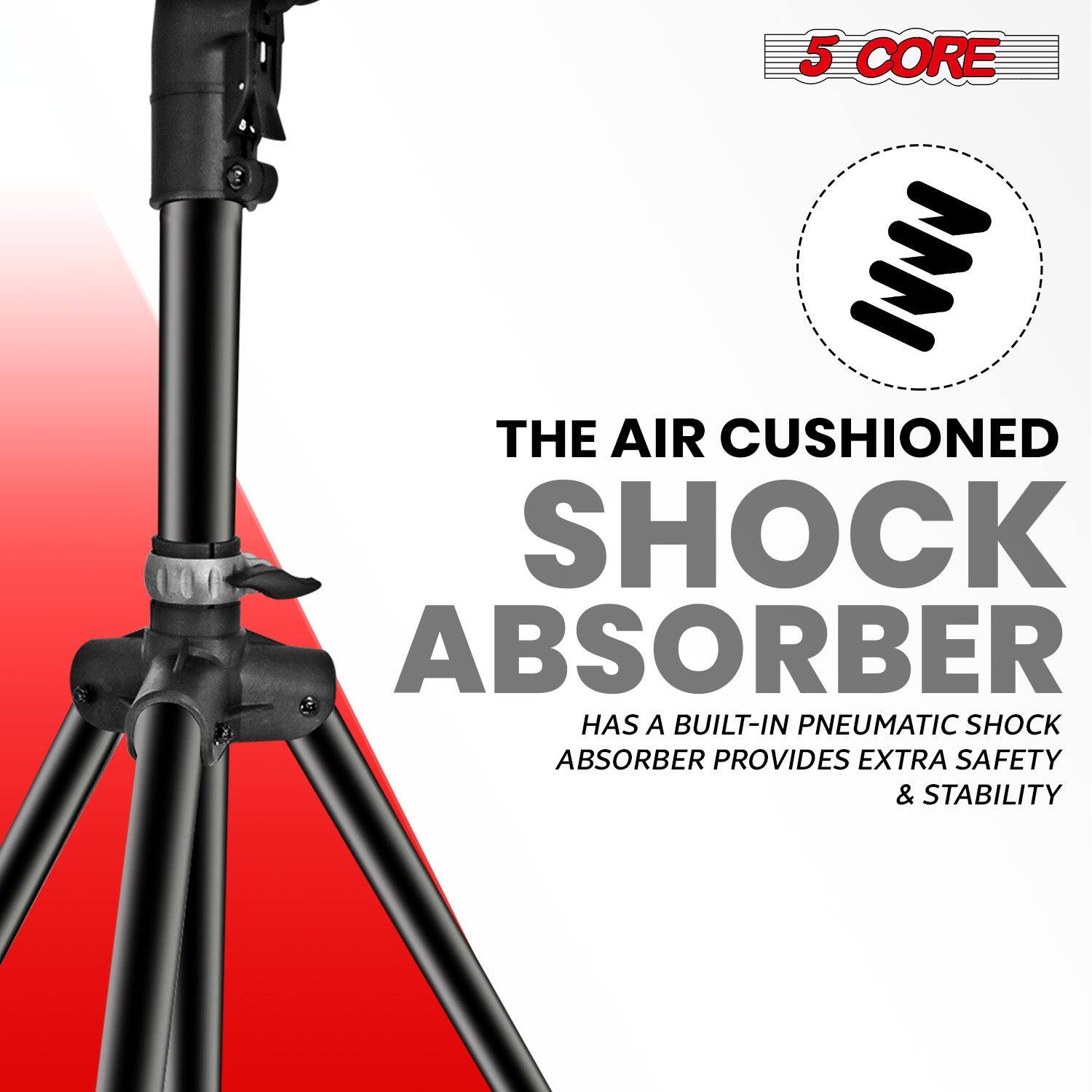The air cushioned shock absorber has a built-in pneumatic shock absorber that provides extra safety & stability.