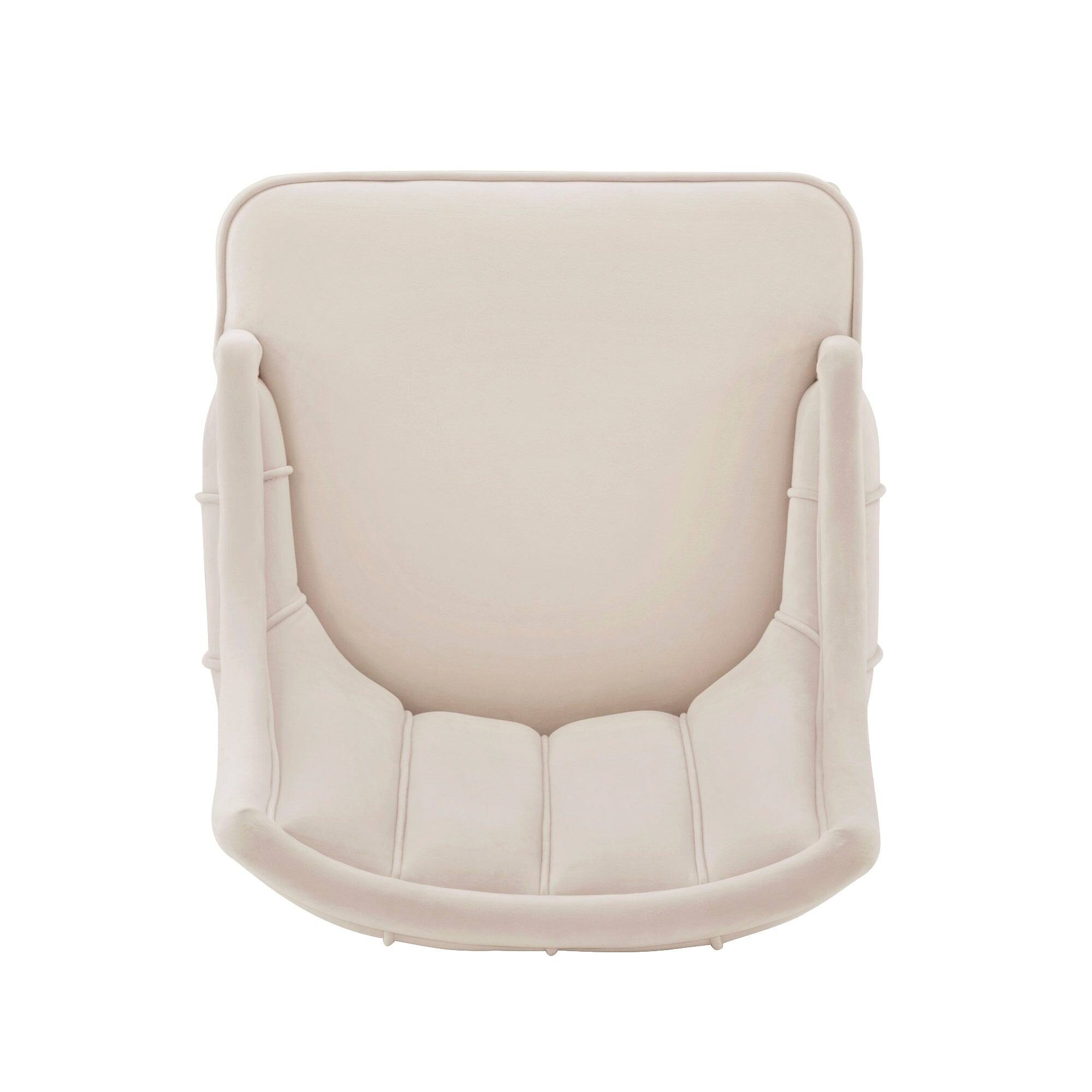 Alt View 2. Manhattan Comfort - Eda Modern Wood Upholstered Dining Chair - Cream.