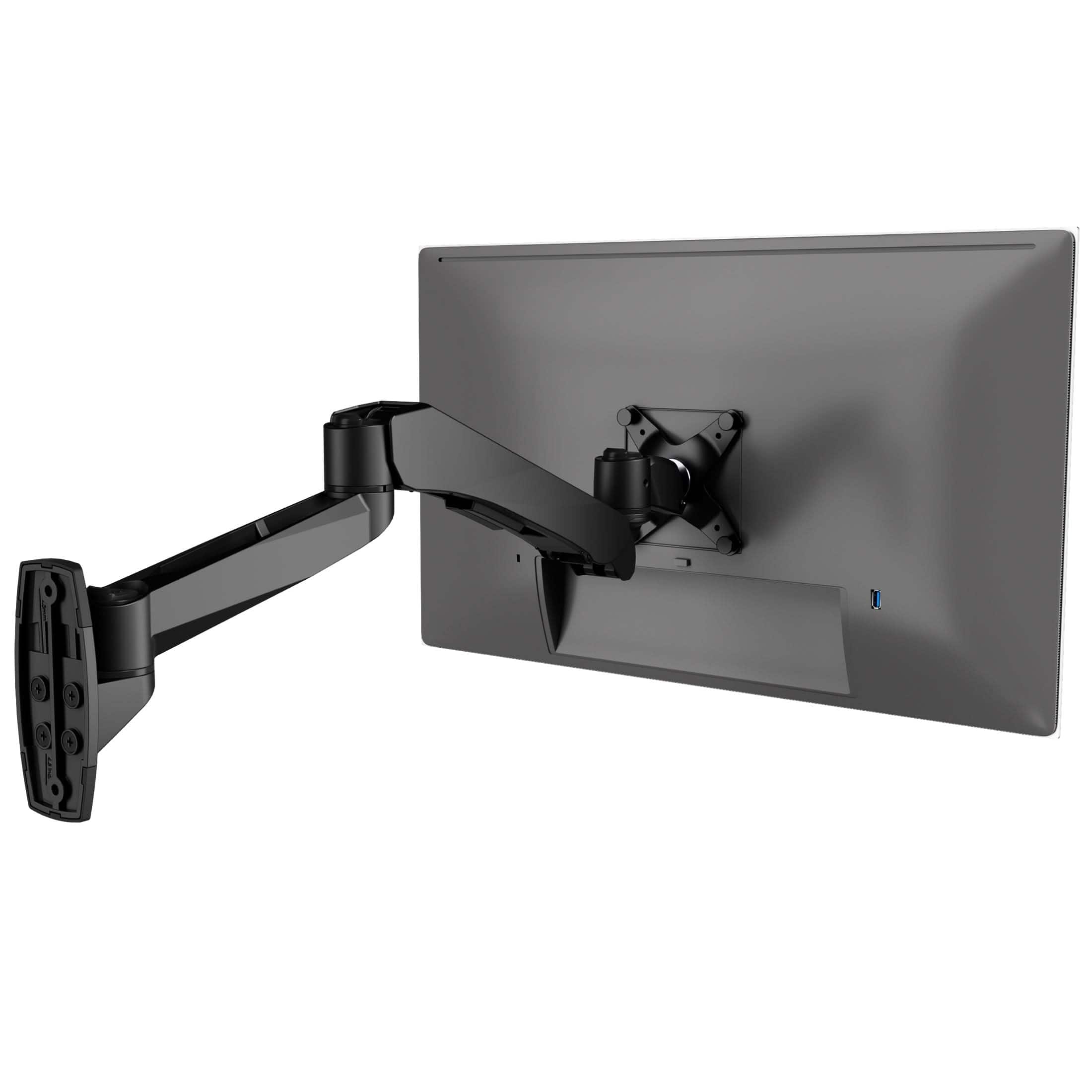 Mount-It! - CLiX Series Fully Adjustable Monitor Wall Mount with Gas Spring Arm, 13"-32" - Black