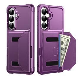 UUCOVER - Wallet Case for Samsung Galaxy S26 FE,Shockproof TPU Magnetic PU Leather Card Holder Wallet Case Back Cover - Purple