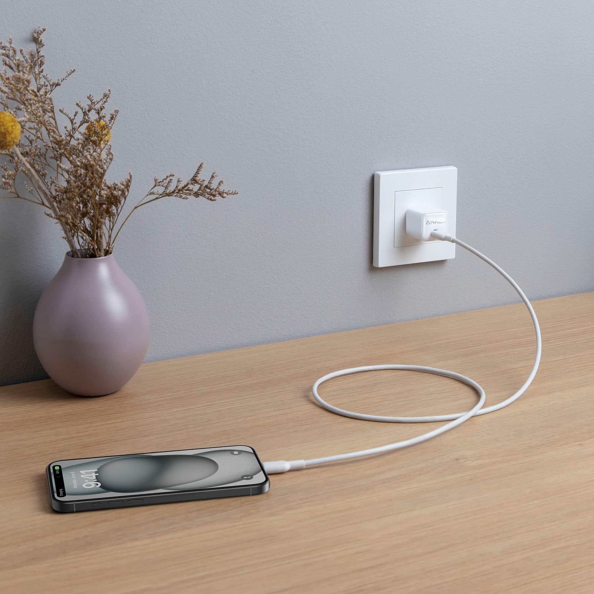 Alt View 1. Anker - 20W Wall Charger - White.