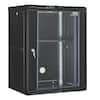 Front. VEVOR - 15U Wall Mount Network Cabinet, 500 lbs Max. Ground Load Capacity, Server Rack Cabinet Enclosure - Black.