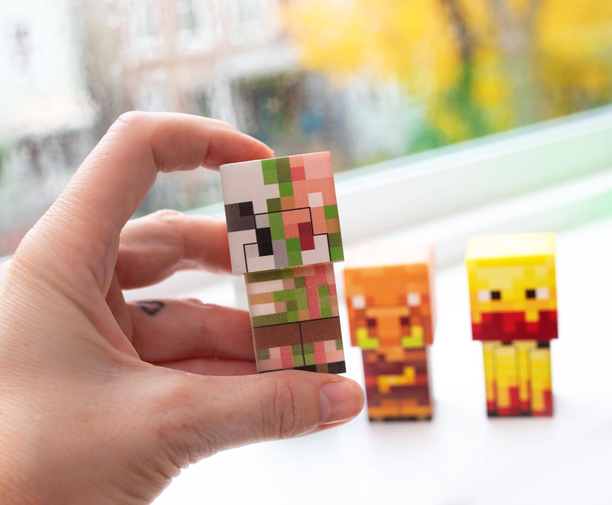 Alt View 3. Ukonic - Minecraft Mini Mob Figure Mood Lights | Skeleton, Blaze, Piglin, Zombified Piglin - Blue.