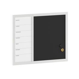 Martha Stewart - Everette Dry Erase Magnetic Weekly Calendar/Chalk Board - White Woodgrain