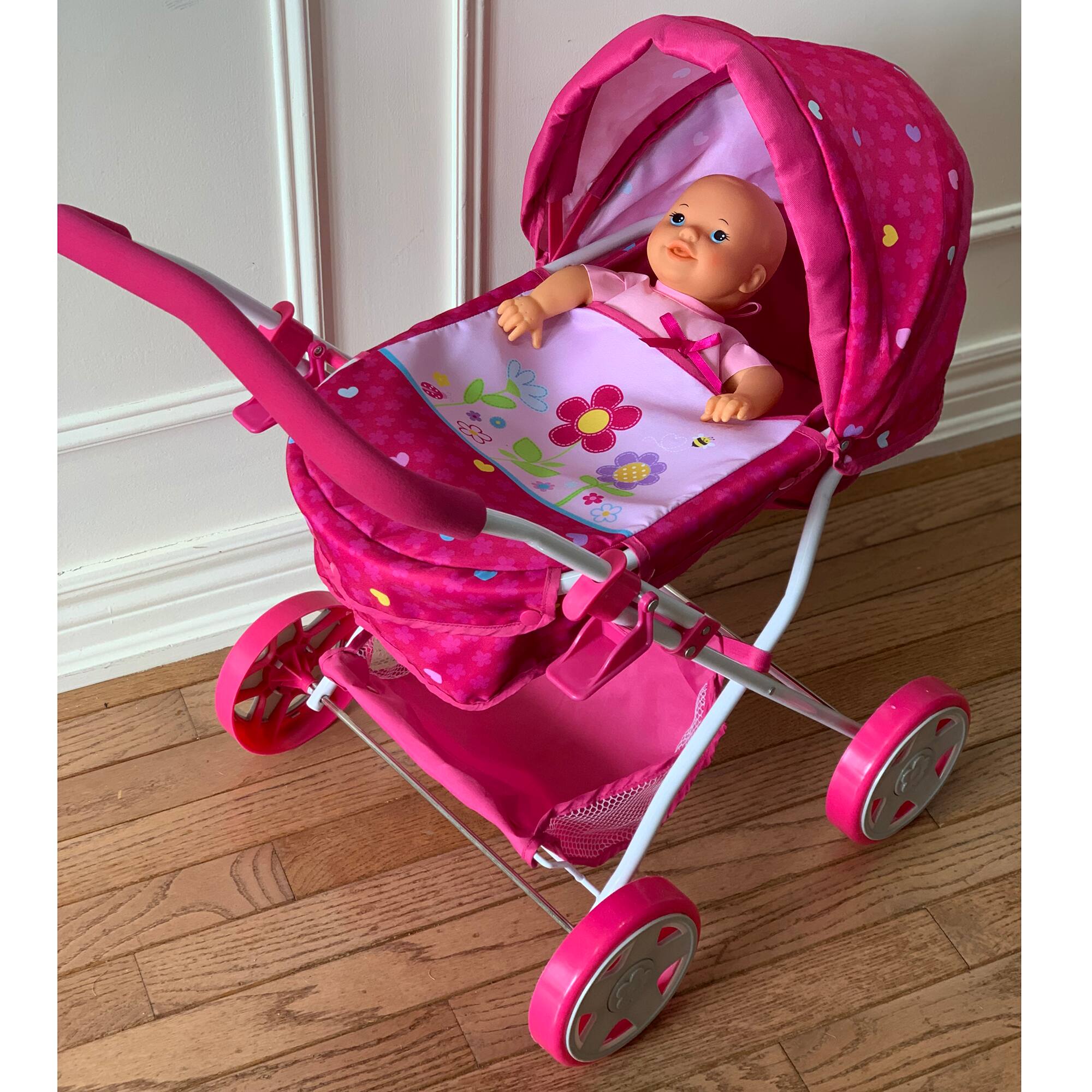 Back. 509 Crew - 509 Crew - Garden Pram N Doll Set - 14" Baby Doll & Folding Pram Set, Kids Pretend Play, 3+.