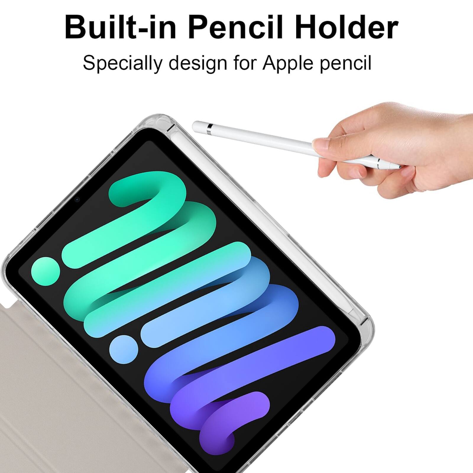 Built-in Pencil Holder  
Specially designed for Apple pencil