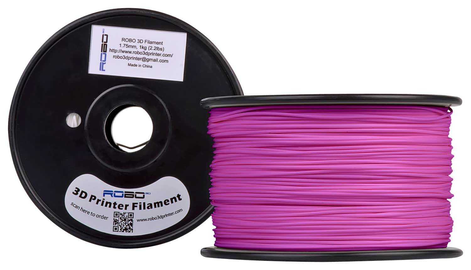 Front. Robo 3D - 1.75mm PLA Filament 2.2 lbs. - Pulsar Pink.