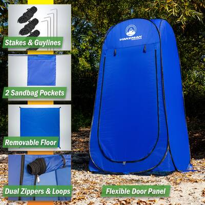 backpack with mini tent portable toilet Kit, Larger Size Portable Camping Toilet Pop-Up Privacy Enlarged and Poo Gel Toilet Bags, Width of 4.93 Feet Tent Washable Outdoor Showers Changing Rooms : Sports & provides complete privacy Wakeman Kid Size Pop Up