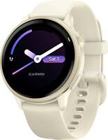 Garmin - vívoactive 6 GPS Smartwatch 42 mm Fiber-reinforced polymer - Lunar Gold with Bone Band - (2025) - Front_Zoom