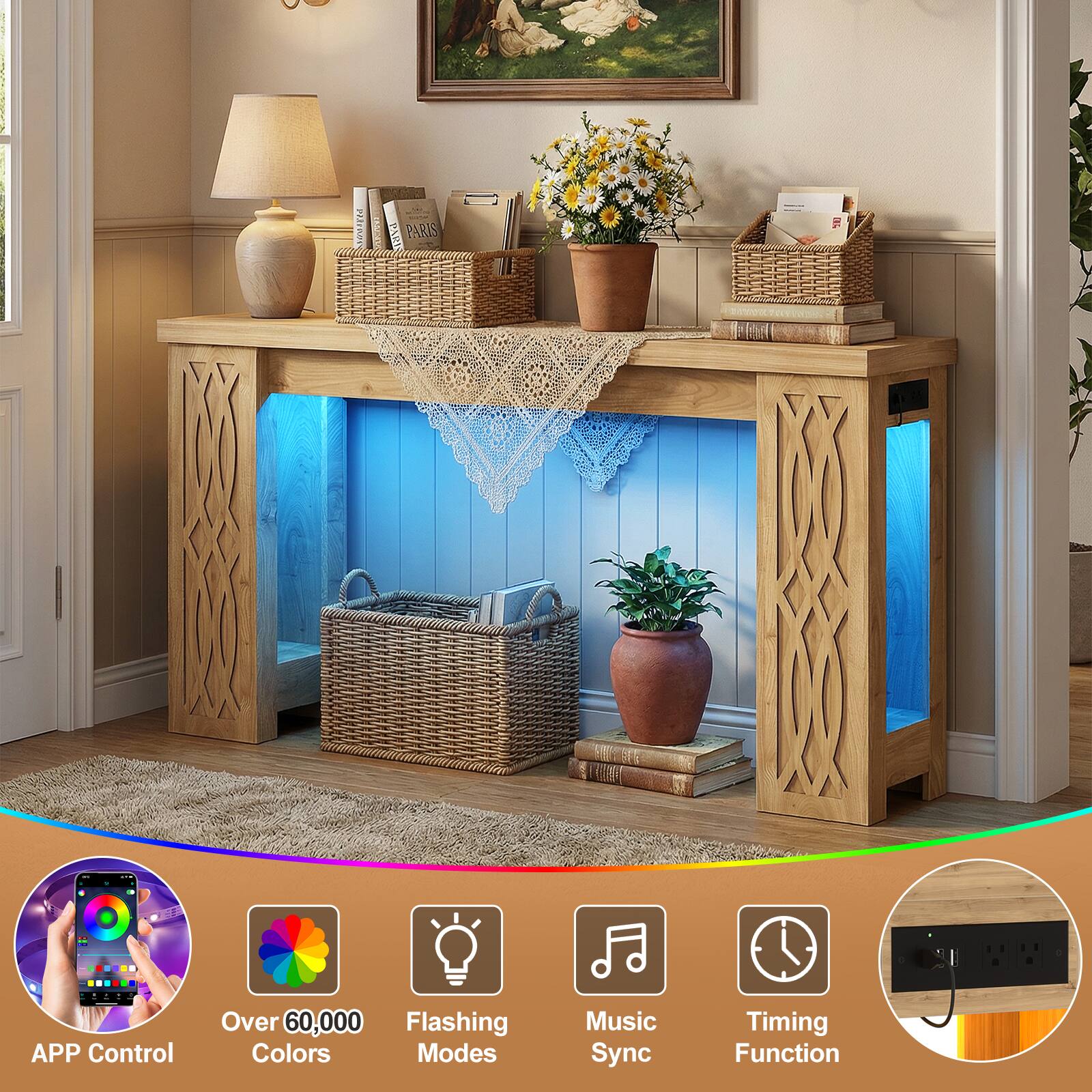 PARIS APP Control Over 60,000 Flashing Colors Modes Music Sync Timing Function