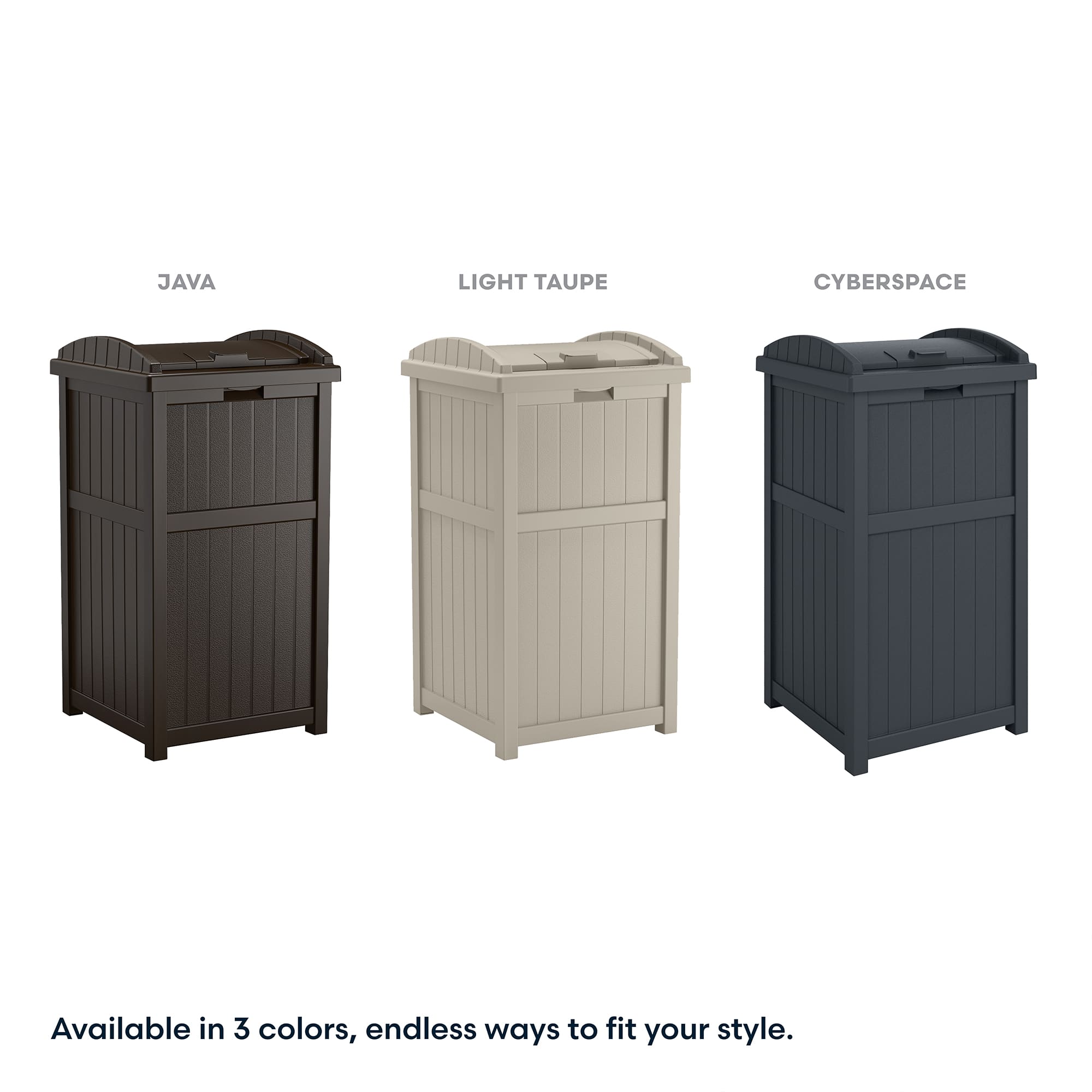 Suncast Trashcan Hideaway Outdoor 33 Gallon Garbage Trash Waste