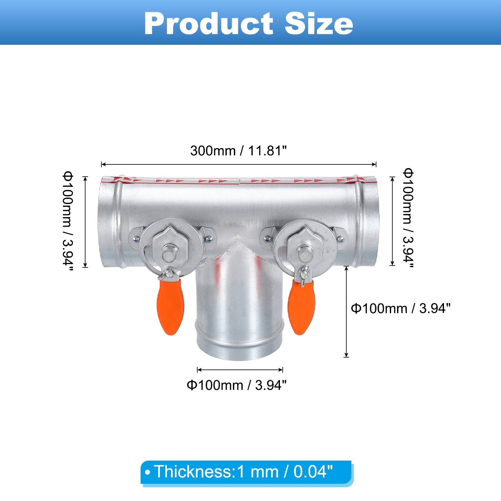 Product Size

- 100mm / 3.94"
- 300mm / 11.81"
- 100mm / 3.94"
- 100mm / 3.94"
- 100mm / 3.94"

Thickness: 1 mm / 0.04"