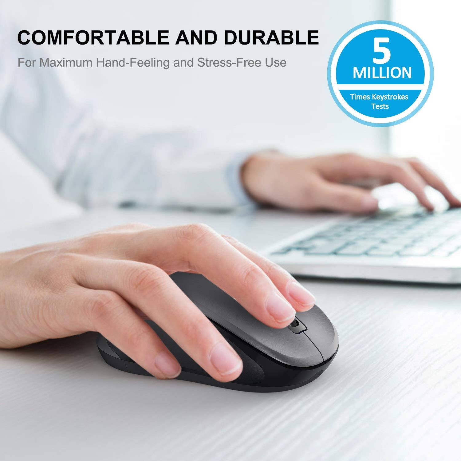 COMFORTABLE AND DURABLE  
For Maximum Hand-Feeling and Stress-Free Use  

5 MILLION  
Times Keystrokes Tests