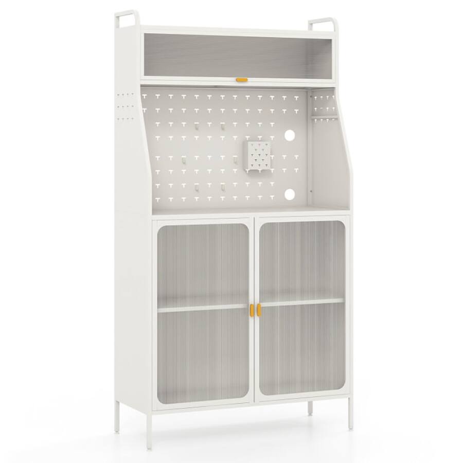 See Though Storage Rack Kadyn 5 Tier Metal Baker's Rack with See through Flip up Door and ...