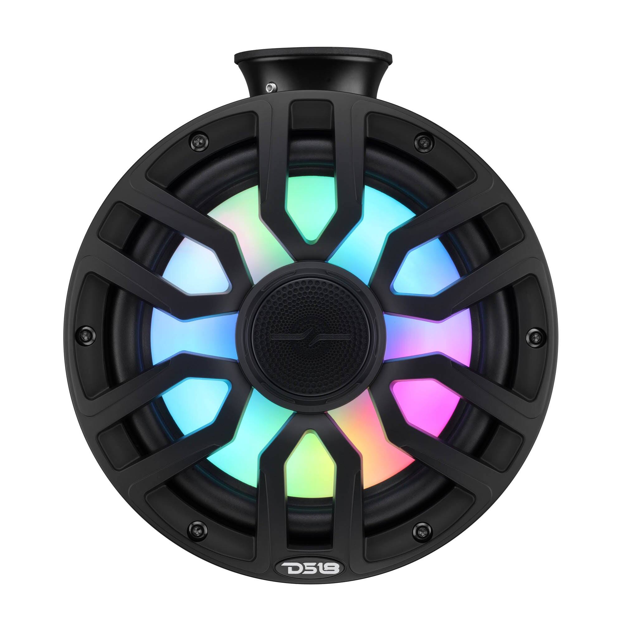 Alt View 1. DS18 Audio - NXL 8" 2-way Coaxial Speaker with Built-in Driver and Grille (Pair), 175W RMS 4-Ohm - Black.