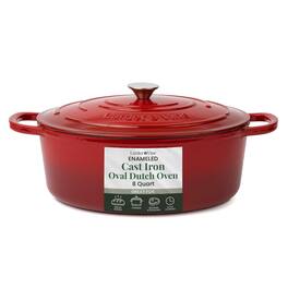 Larder & Vine - 8 qt Enameled Cast Iron Dutch Oven with Lid - Cabernet