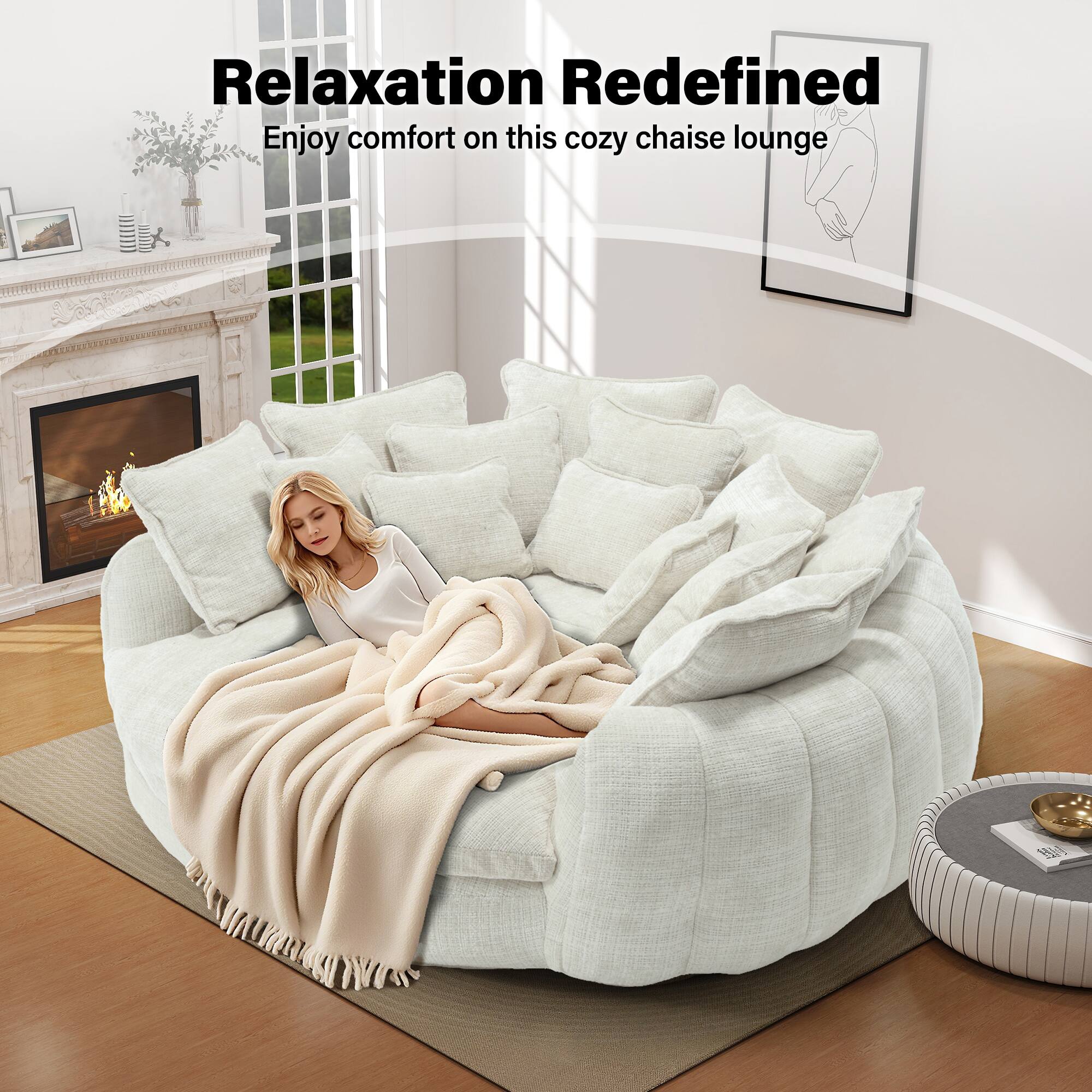 Relaxation Redefined  
Enjoy comfort on this cozy chaise lounge