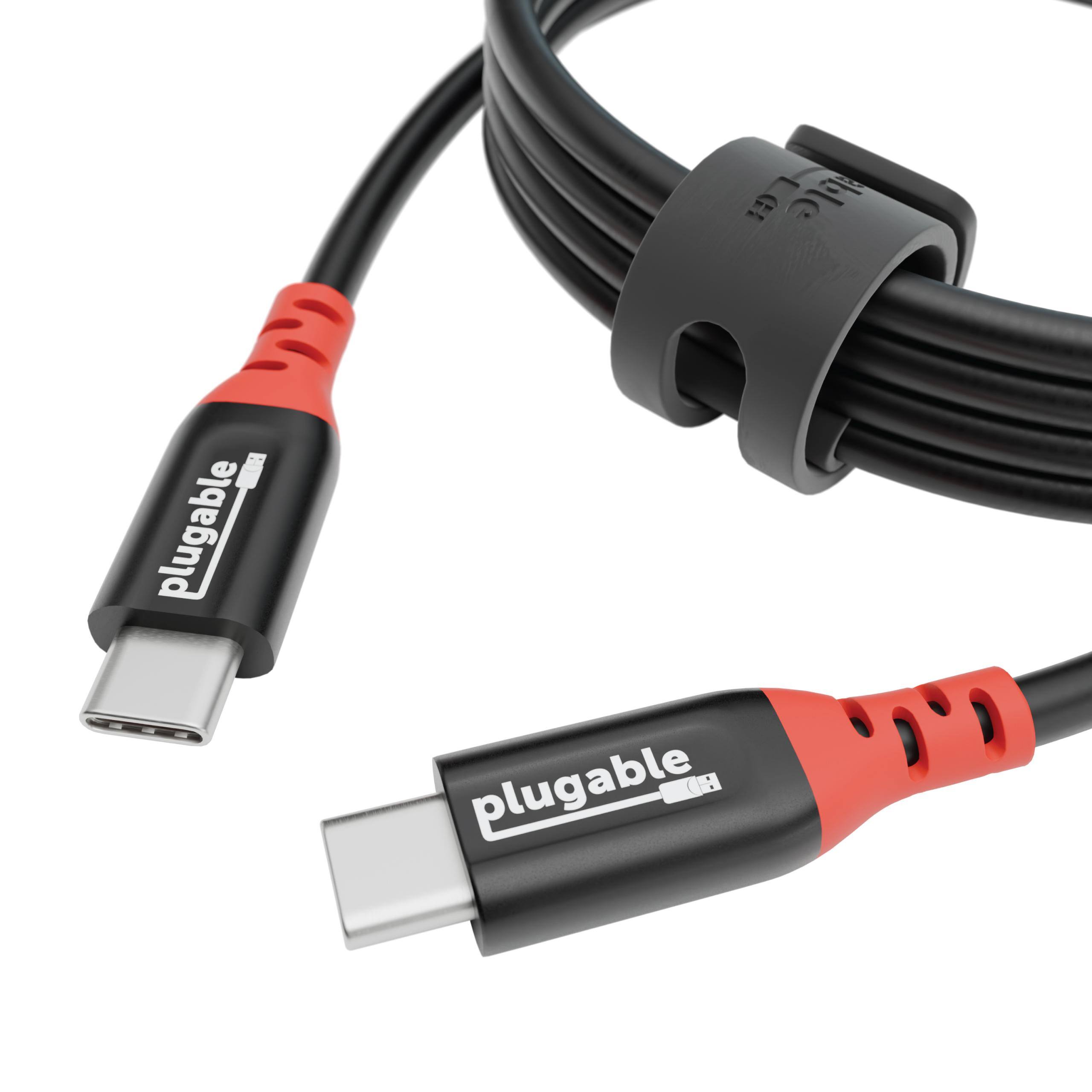 Plugable - Secure USB C Data Blocker Charge Only Cable-240W Fast Charging for Shared Workspaces,Schools and more - Black