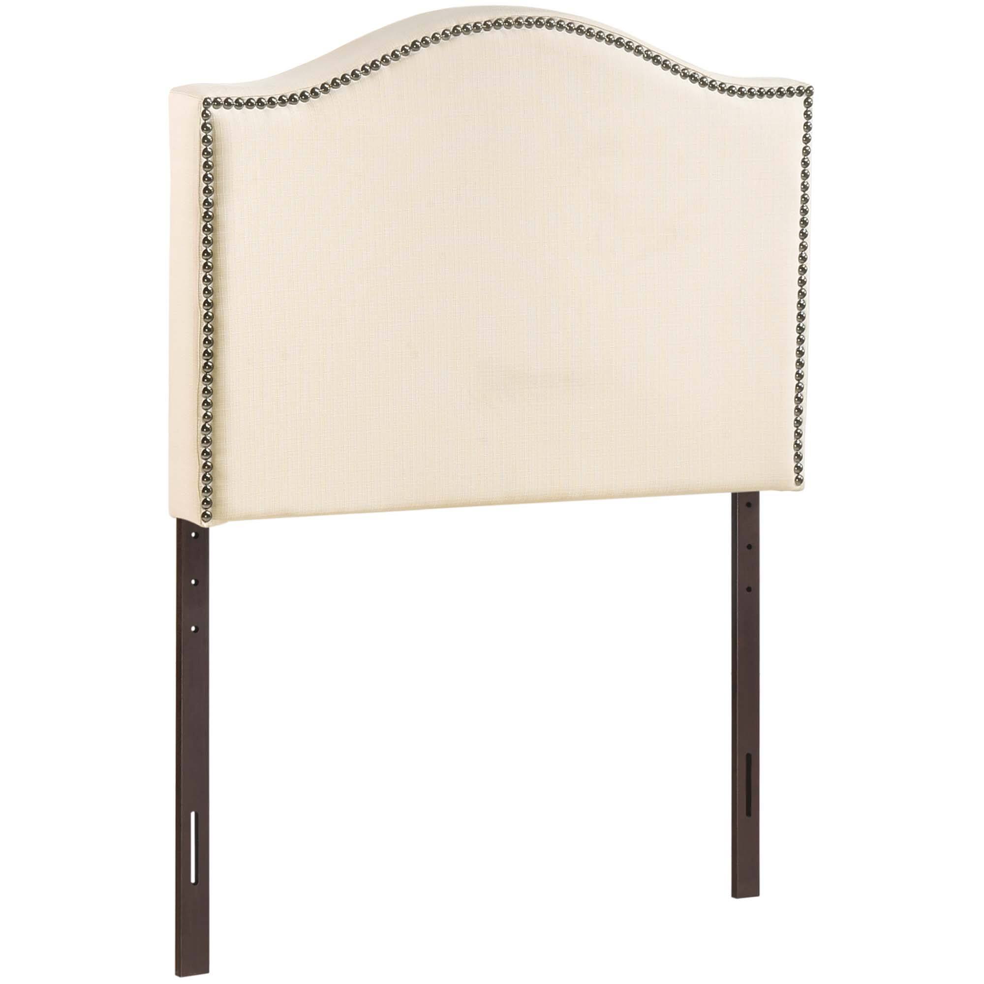 Alt View 1. Modway - Curl Nailhead Upholstered Twin Headboard by Modway - White.