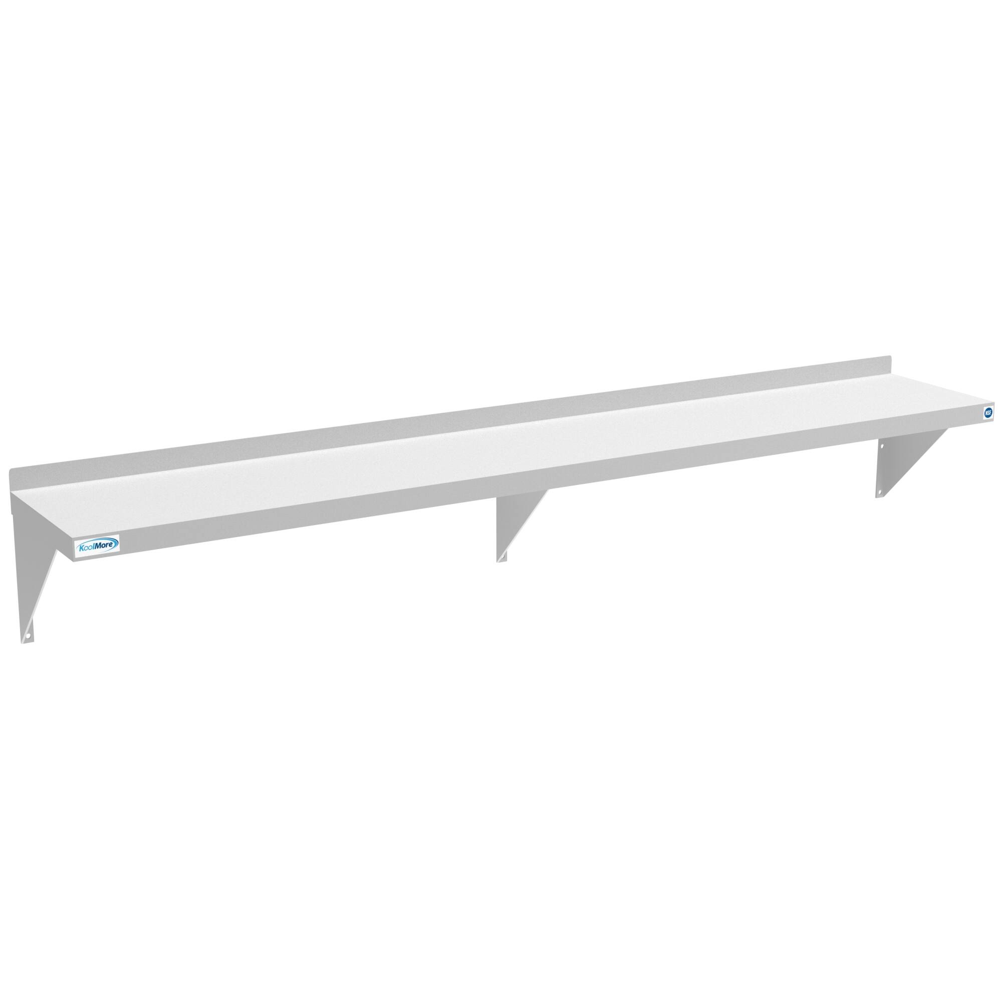 Back. Koolmore - 12" x 72" 18-Gauge Stainless-Steel Heavy Duty Wall Shelf, WMSH-1272. - Stainless-Steel.