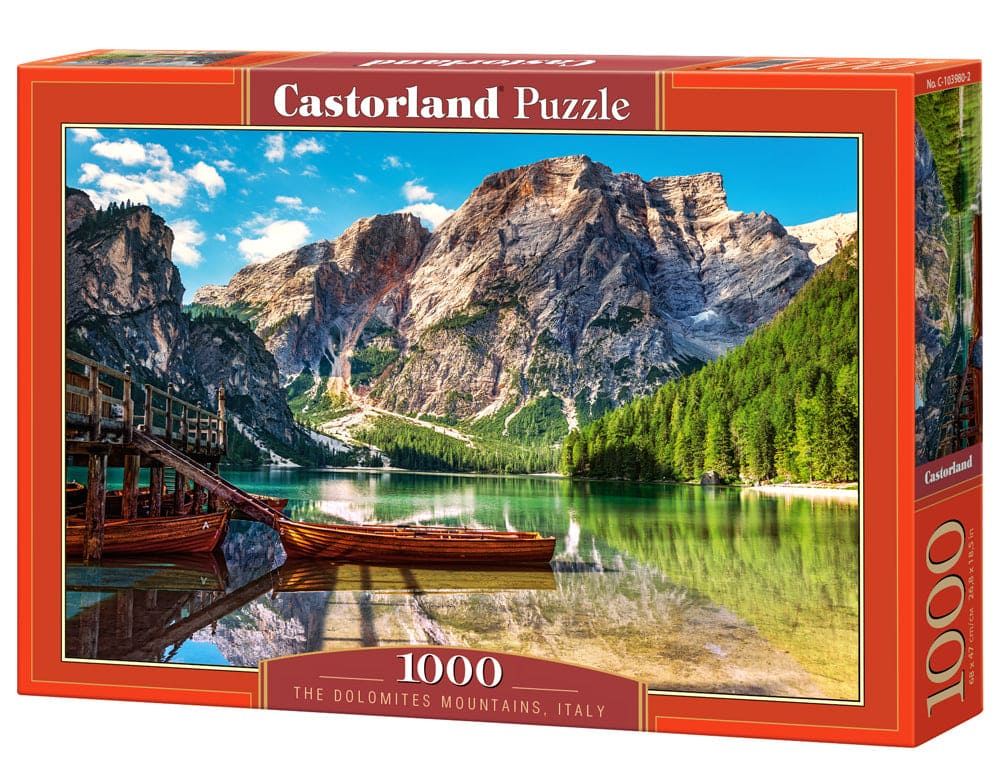 Castorland - 1000 Piece Jigsaw Puzzles, The Dolomites Mountains, Italy , Idyllic view, Landscape puzzle, C-103980-2 - Red