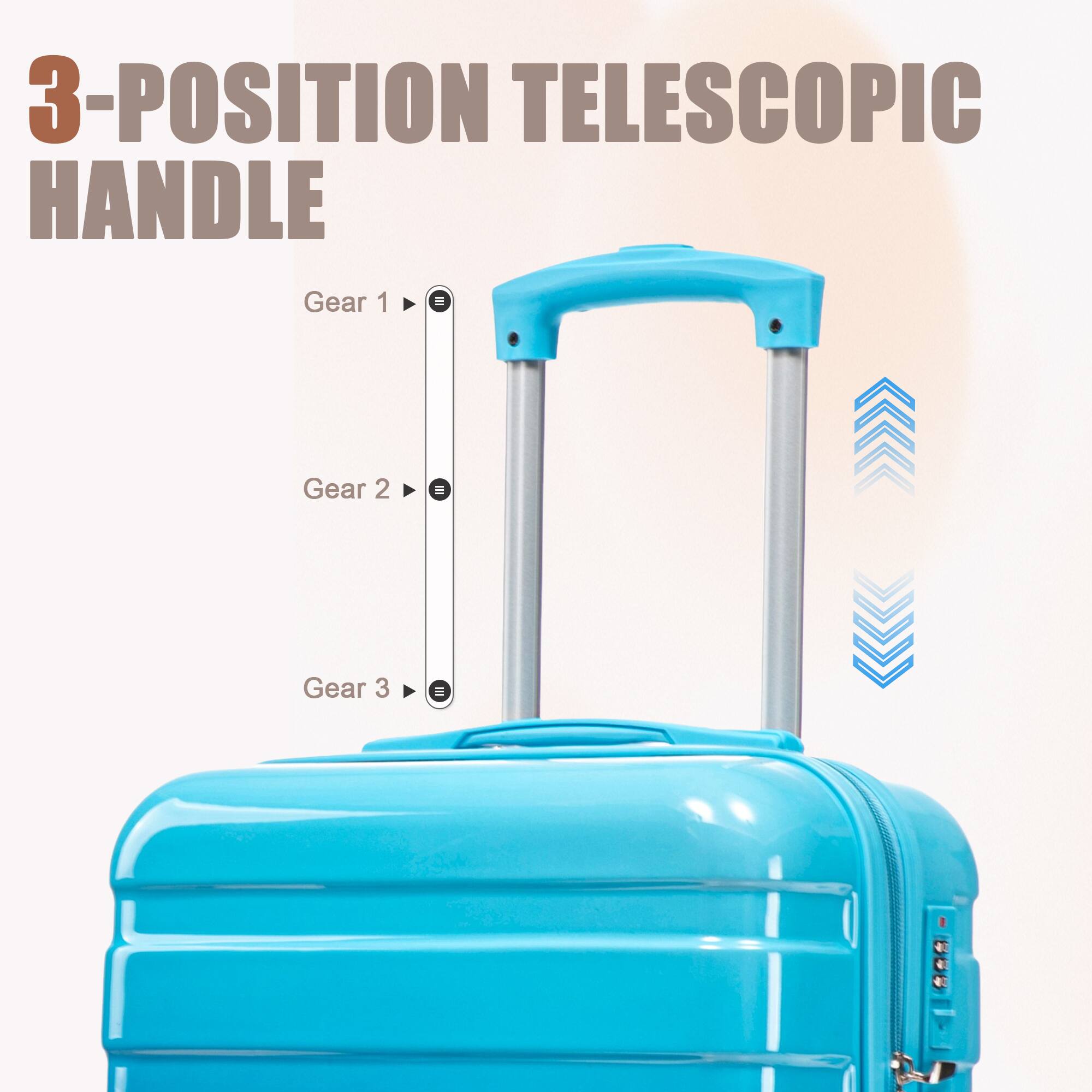 3-POSITION TELESCOPIC HANDLE

Gear 1  
Gear 2  
Gear 3