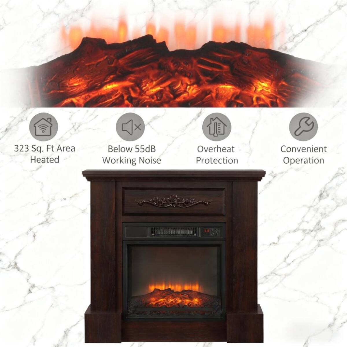 323 Sq. Ft Area Heated  
Below 55dB Working Noise  
Overheat Protection  
Convenient Operation