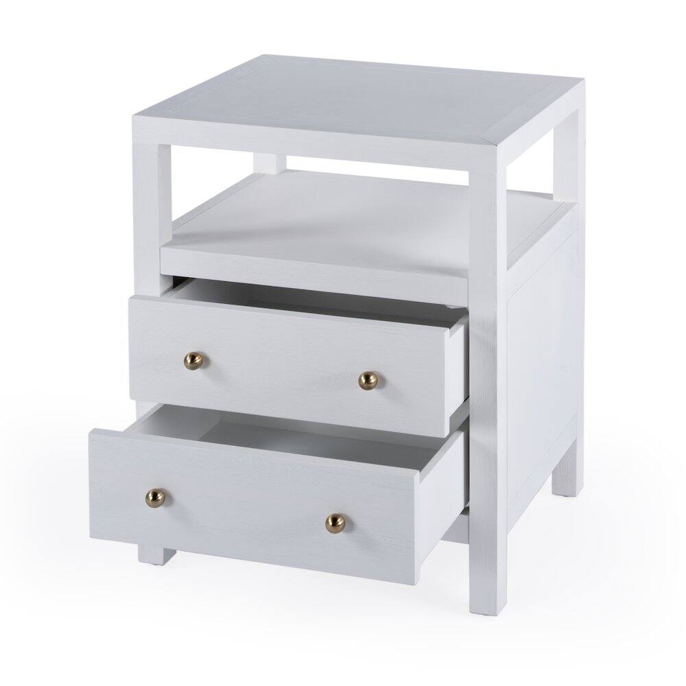 Angle. Butler Specialty - Nora 2-Drawer Nightstand - White.