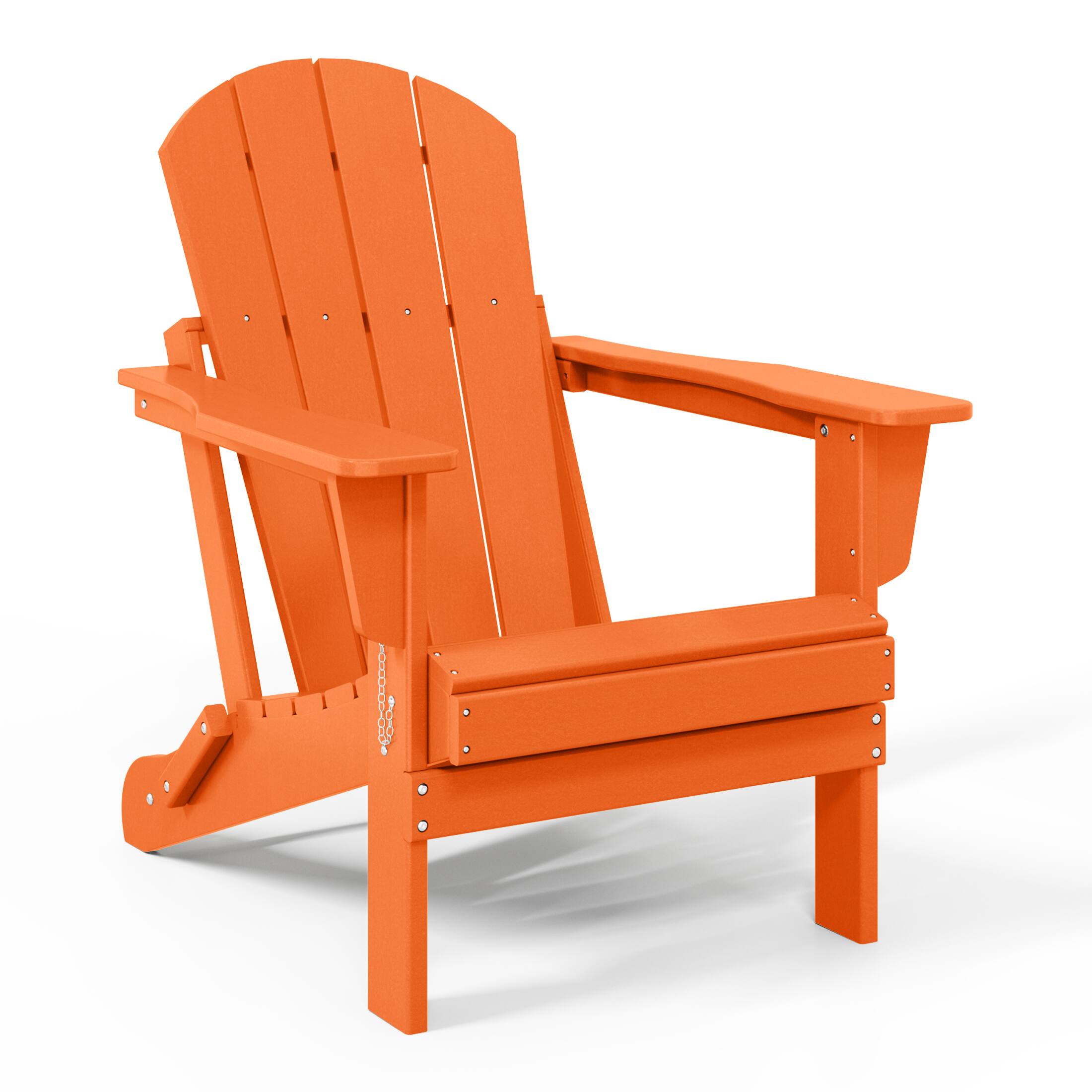 Left. WestinTrends - WestinTrends Malibu Outdoor HDPE Folding Poly Adirondack Chairs (Set of 2) - Orange.