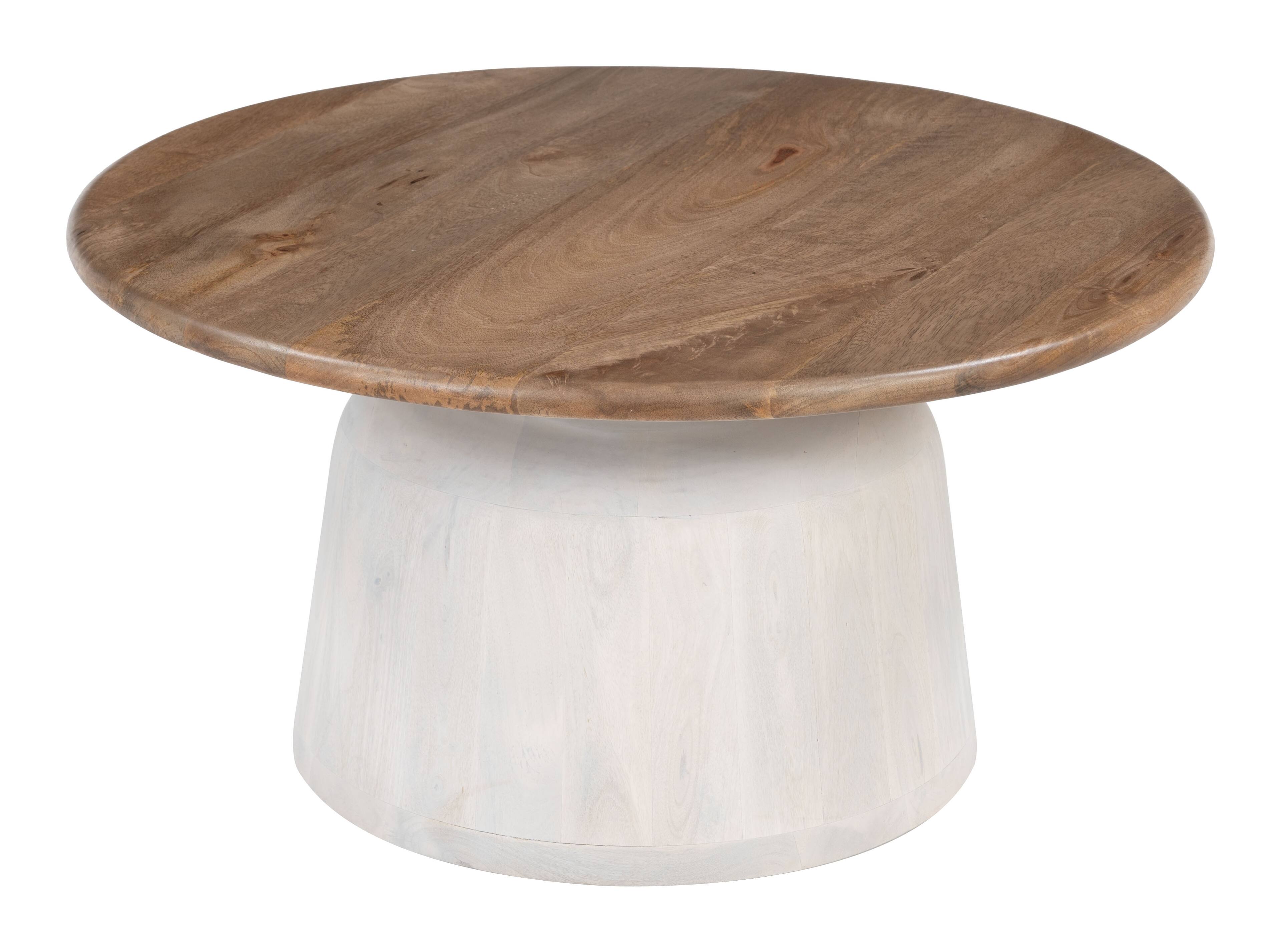 Back. Hivvago - Goblet Coffee Table Brown & White - Brown & White.