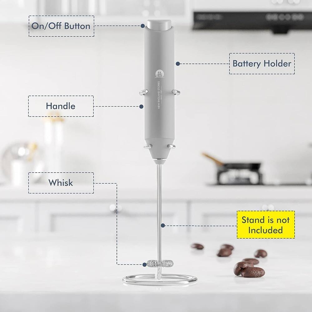 On/Off Button  
Handle  
Whisk  
Battery Holder  
Stand is not Included