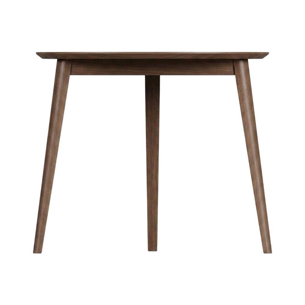 Angle. FurniFact - Solid Wood Corner Dining Table – Small Mid Century Modern Table in Walnut - Walnut.
