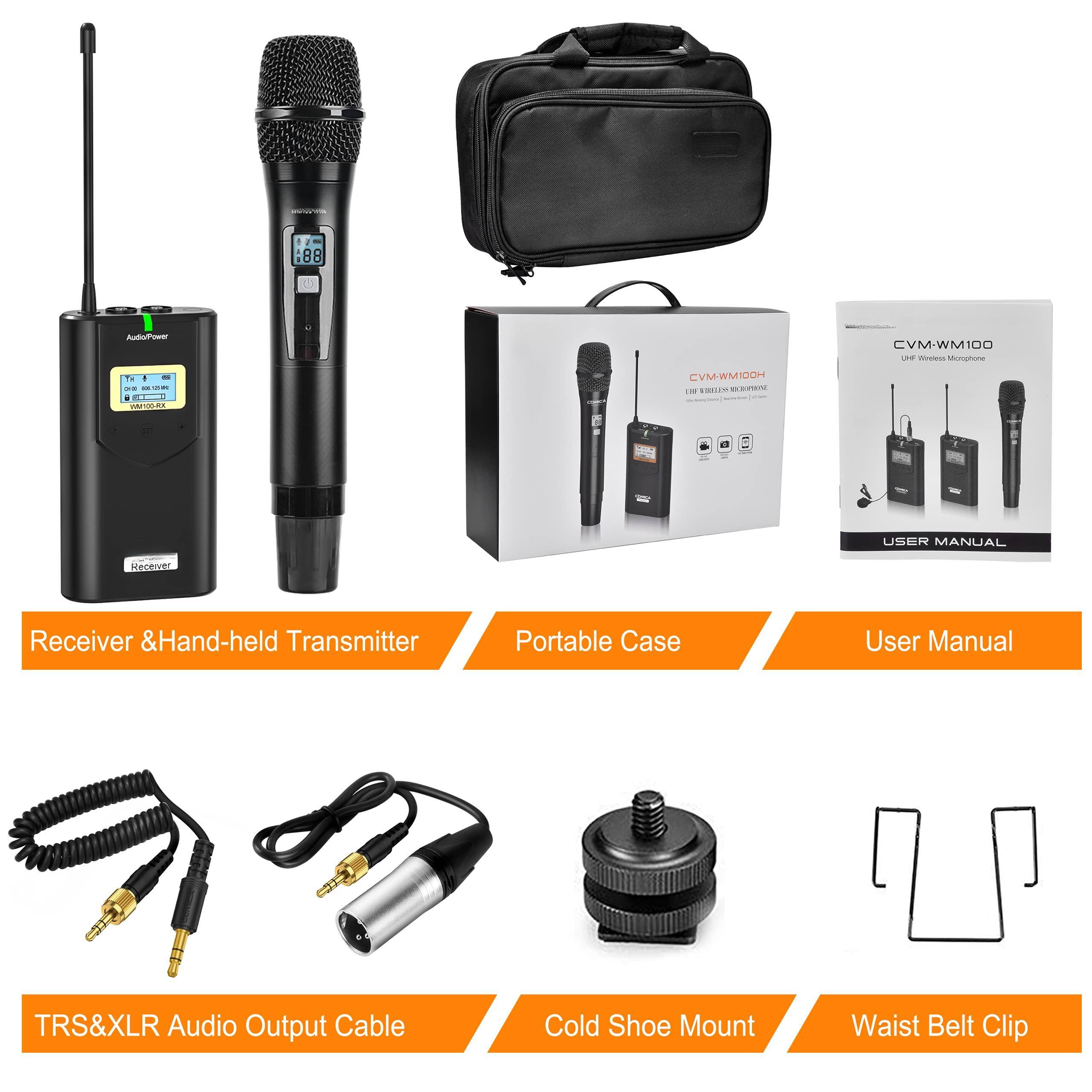 - 188 C AudoPower
- WACLO CVM-WM100
- TOLIC SN CVM-WM100
- Receiver & Hand-held Transmitter
- Portable Case
- User Manual
- TRS&XLR Audio Output Cable
- Cold Shoe Mount
- Waist Belt Clip