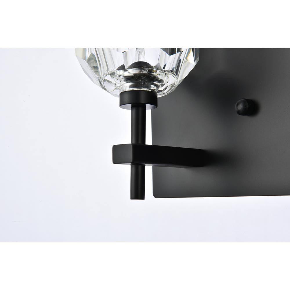 Alt View 1. Elegant Lighting - Graham 4 Light Wall Sconce in Black - Black And Clear.