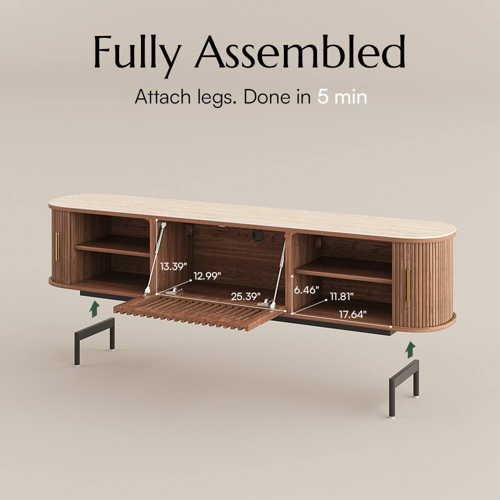 Fully Assembled  
Attach legs. Done in 5 min  

13.39"  
12.99"  
25.39"  
6.46"  
11.81"  
17.64"