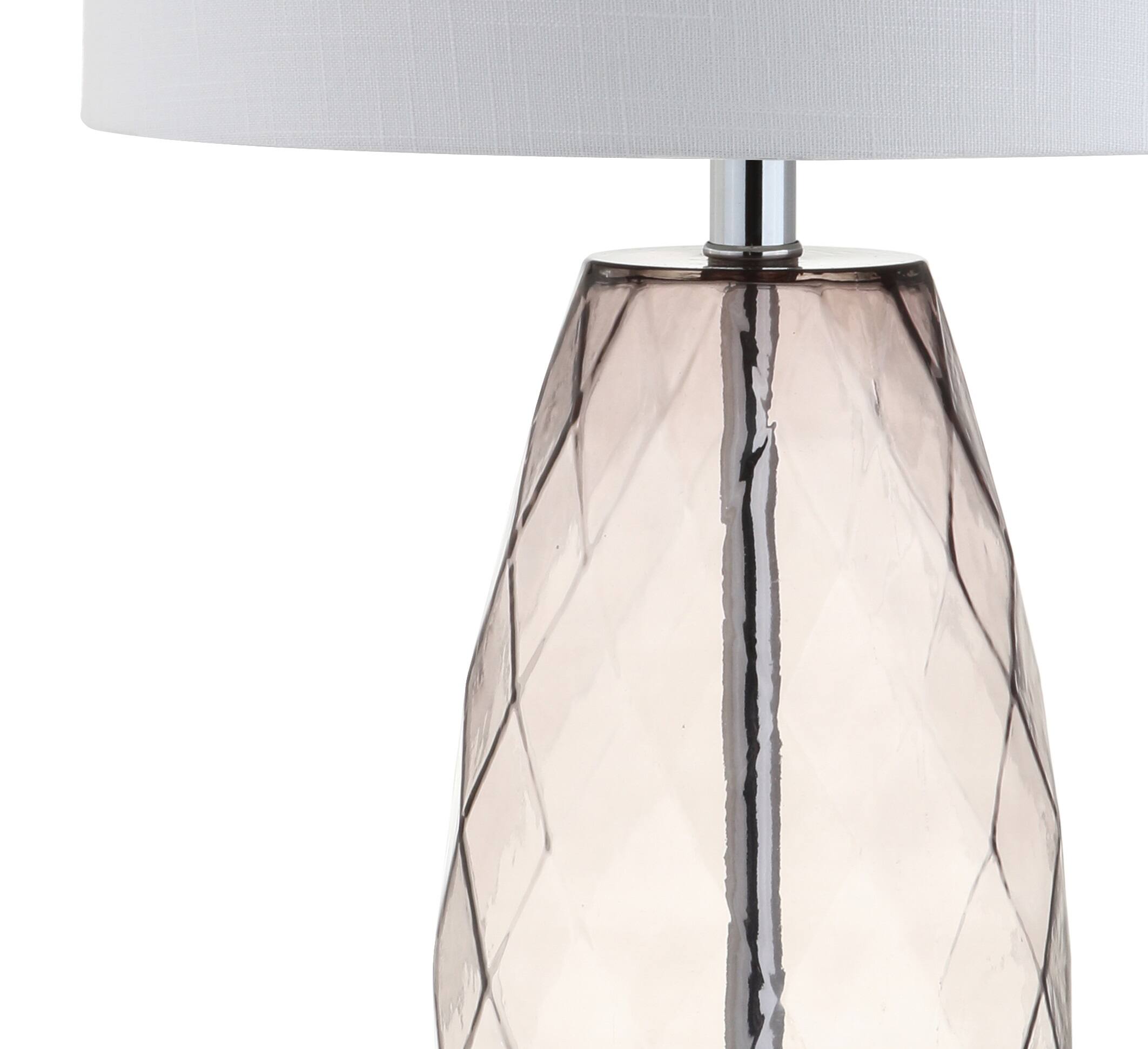 Alt View 3. Jonathan Y - Juliette 26.5" Glass/Metal LED Table Lamp, Smoked Gray - Smoked Gray.